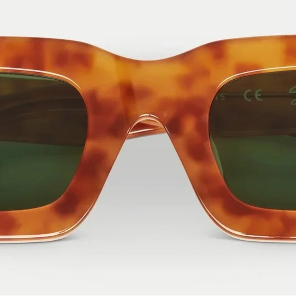 Cherry LA Honey Tortoise Acetate Sunglasses Made in Japan Retro Rectangl… Cherry LA Honey Tortoise Acetate Sunglasses Made in Japan  main image 3